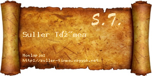 Suller Tímea névjegykártya